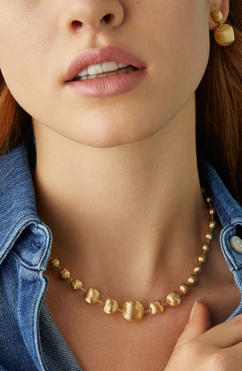 Marco Bicego Africa Graduating Bead Necklace, Alternate, color, Gold
