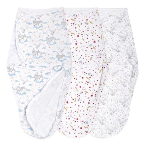 Easy Swaddle Wrap Quick Change with Bottom Zipper, Snug Cotton Knit Baby Wrap Swaddle Blanket for Newborns, TOG 1.0, 3-Pack