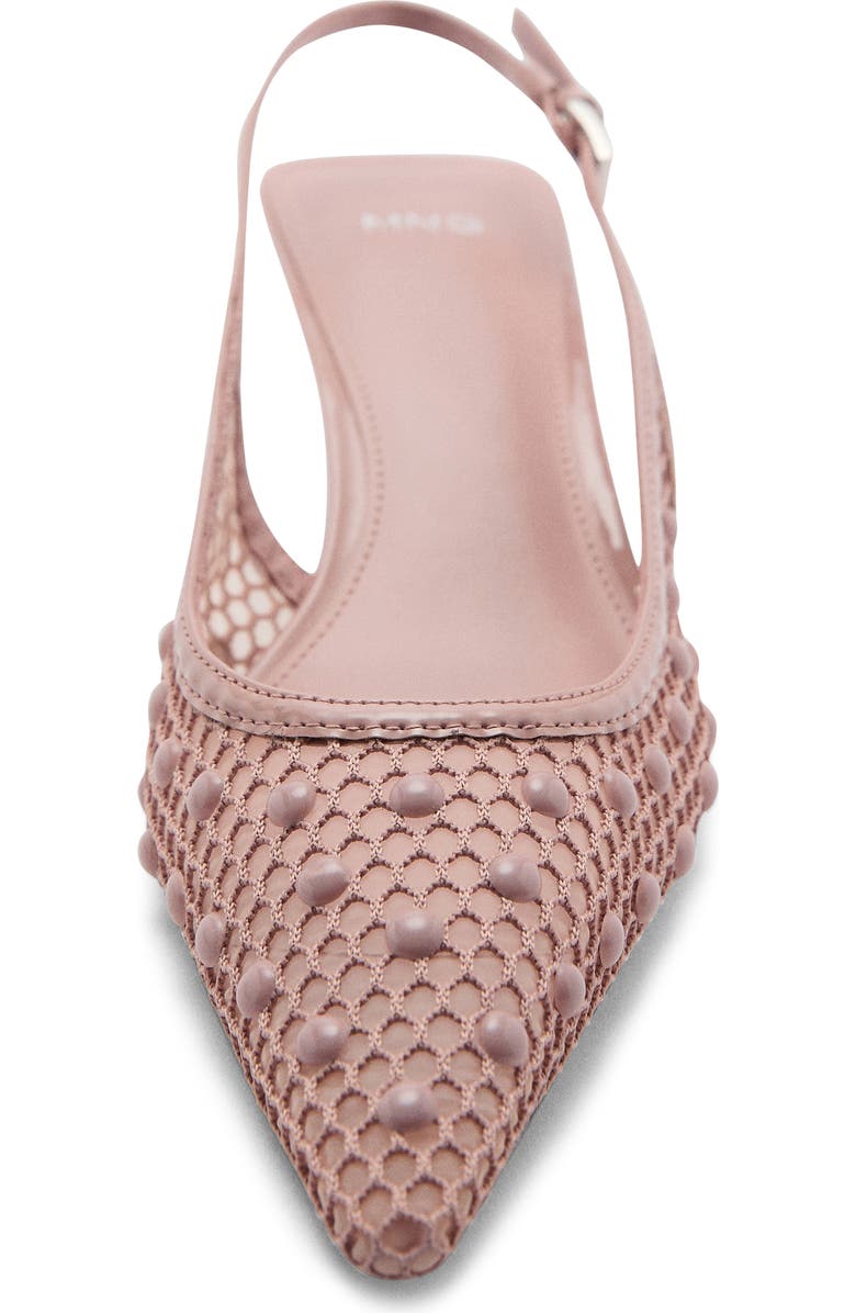 MANGO Slingback Pointed Toe Kitten Heel Pump, Alternate, color,