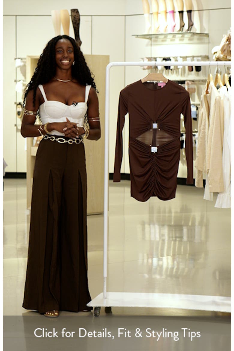 Nia Pendant Cutout Long Sleeve Body-Con Minidress video