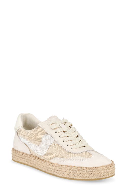 Dolce Vita Notice Beaded Mesh Sneaker In Natural Multi Burlap