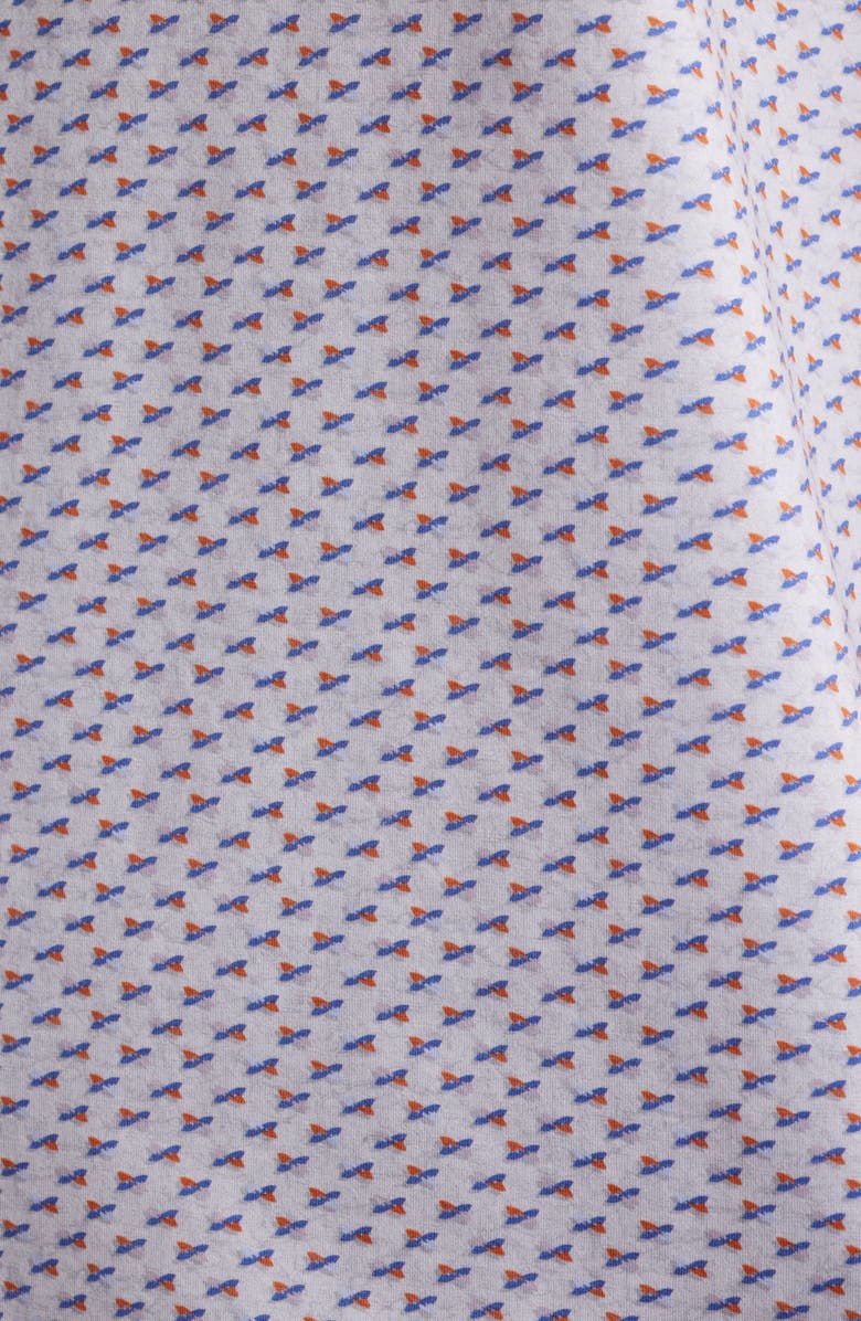 Bugatchi Miles OoohCotton<sup>®</sup> Geometric Print Short Sleeve Button-Up Shirt, Alternate, color, Cement