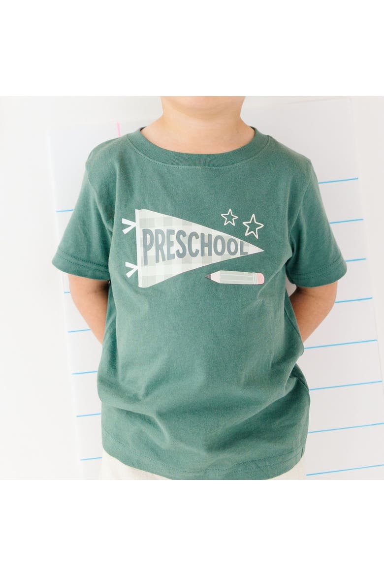 Preschool Pennant Short Sleeve T-Shirt, Alternate, color, Hunter Green