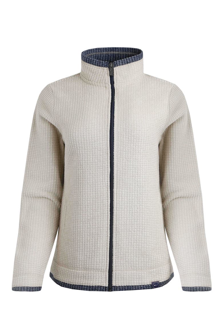 Ariana Full Zip Grid Fleece, Alternate, color, Ecru