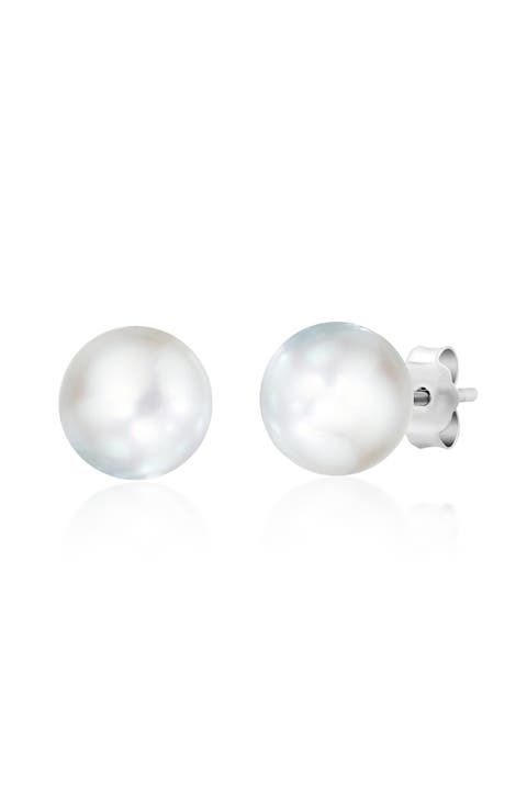 Faux Pearl Stud Earrings