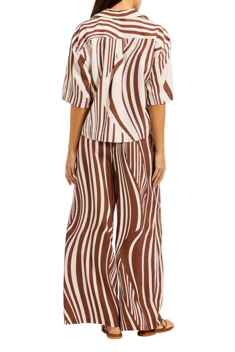 Print Wide Leg Pants, Alternate, color, COCOA