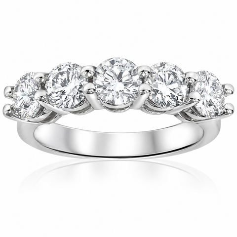2 Carat 5-Stone Round Lab Grown Diamond Ring 14K Gold