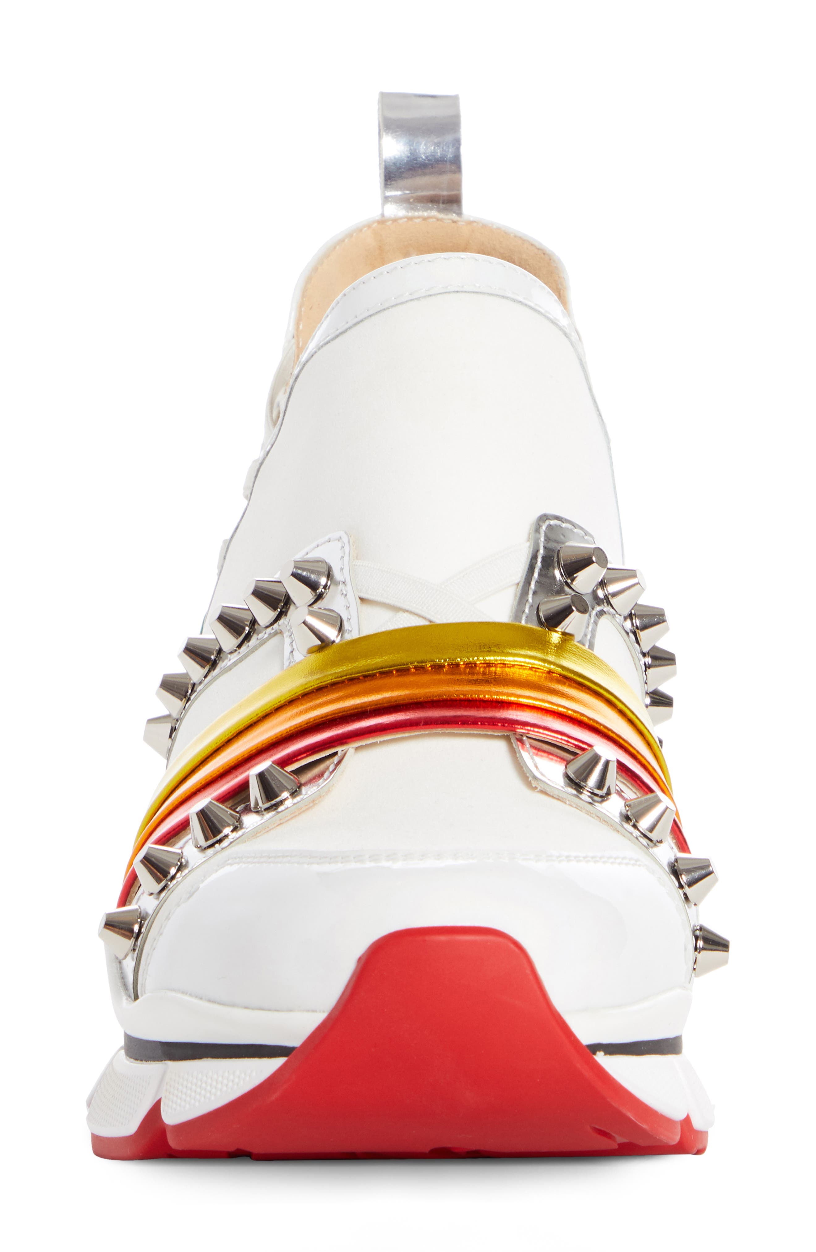 Christian Louboutin 123 Run Studded Rainbow Slip-On Sneaker, Alternate, color, 