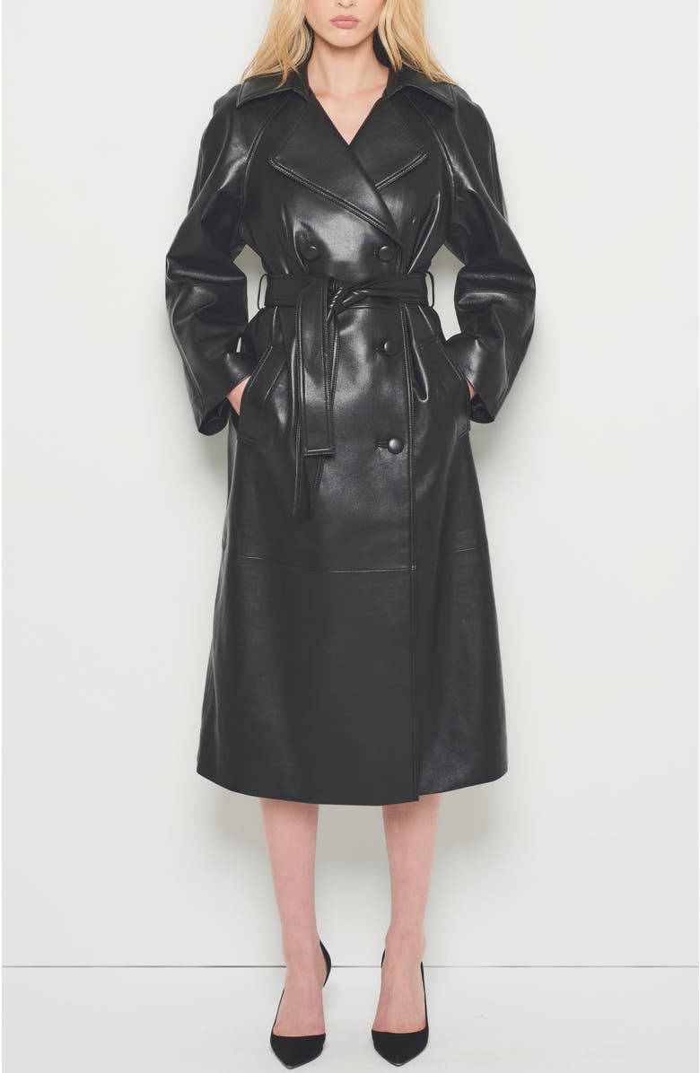 AS by DF Miller Recycld Leather Trench Coat, Alternate, color, 