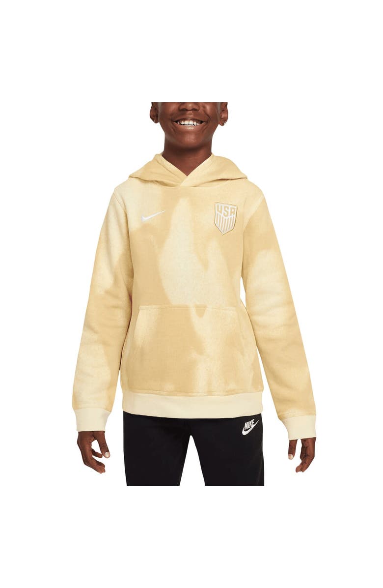 Nike Youth Nike Cream USMNT Club Fleece Pullover Hoodie, Main, color, 