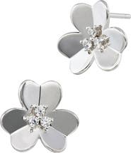SAVVY CIE JEWELS Clover Cubic Zirconia Stud Earrings