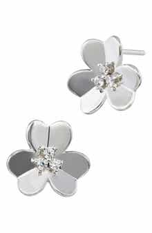Clover Cubic Zirconia Stud Earrings