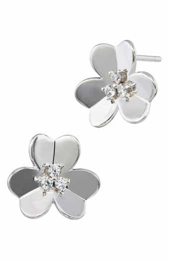 Clover Cubic Zirconia Stud Earrings