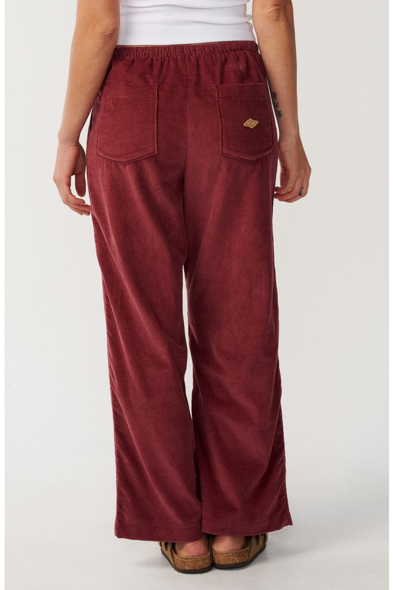 Keepsakes Corduroy Wide Leg Drawstring Pants, Alternate, color, DARK PLUM
