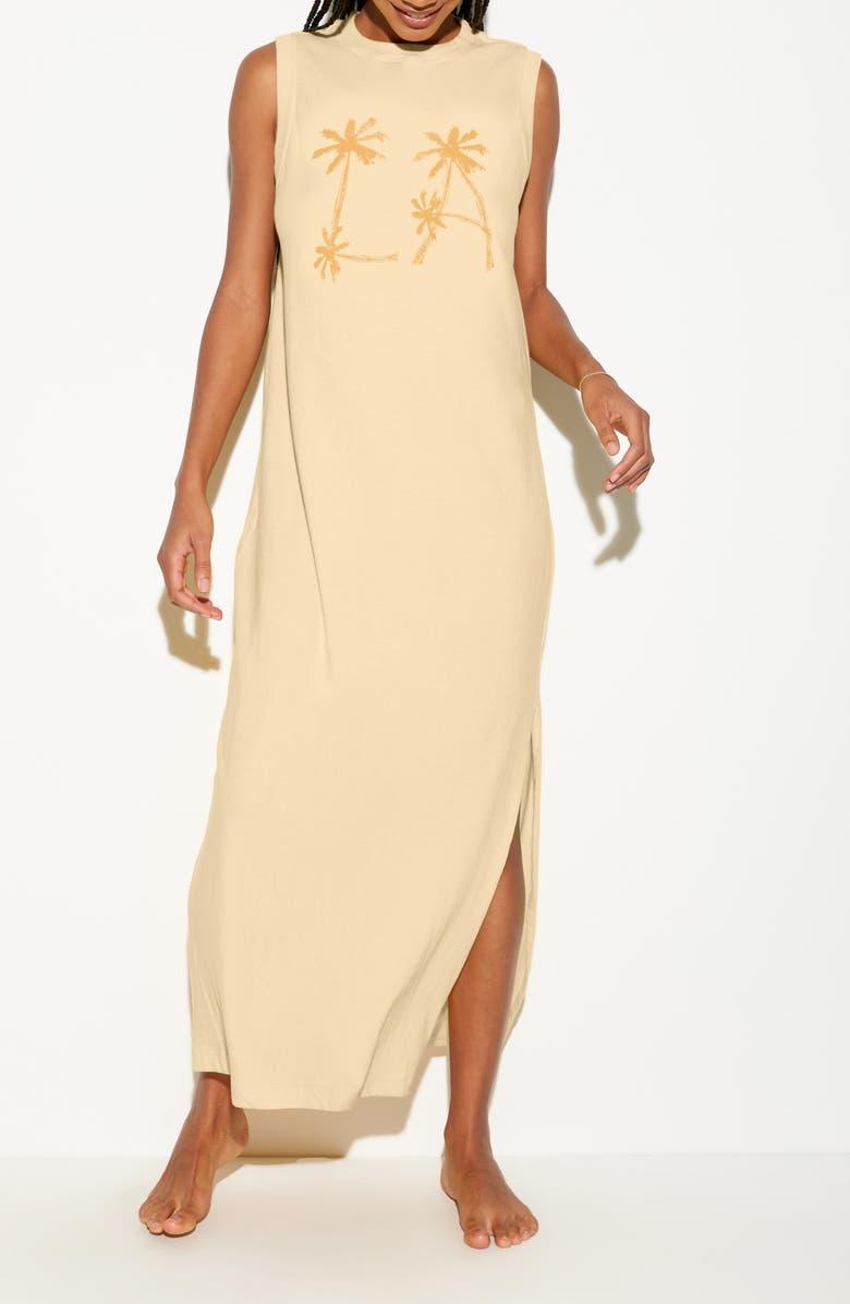 Spiritual Gangster LA Mullholland Cotton Maxi Dress, Alternate, color, Mellow Yellow