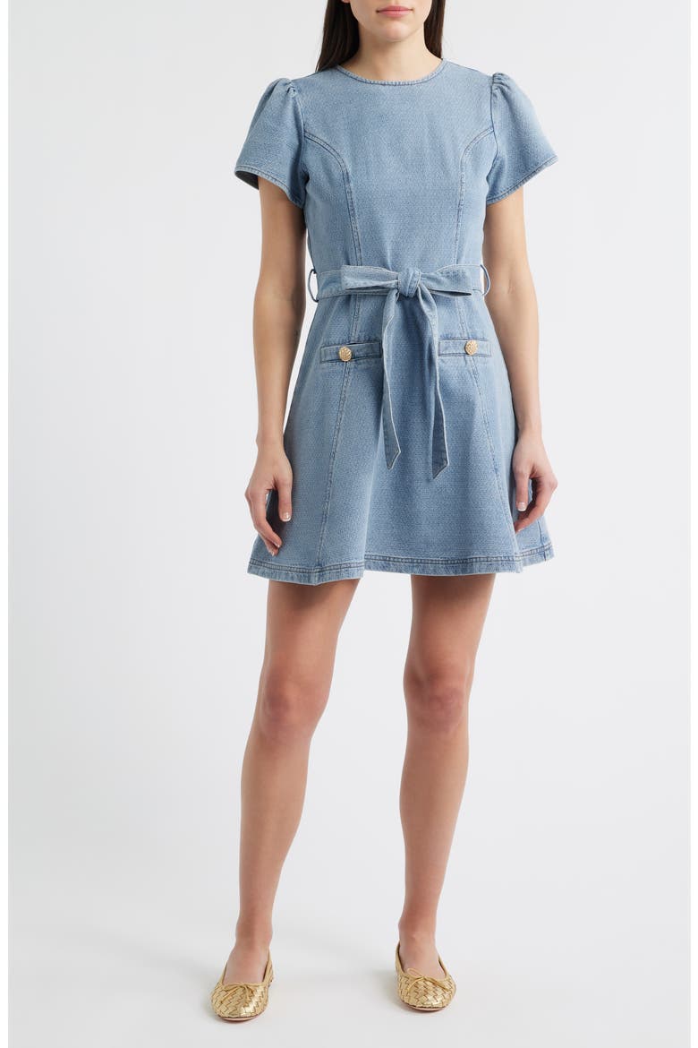 Denim Minidress, Main, color, DENIM