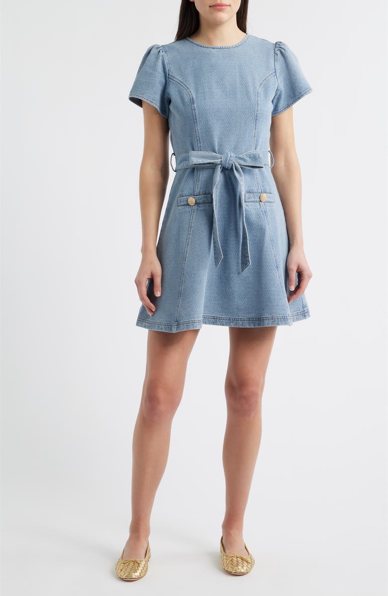 ZOE AND CLAIRE Denim Minidress, Main, color, Denim