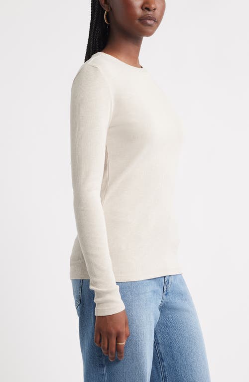 Treasure & Bond Long Sleeve Cotton Blend Rib T-shirt In White