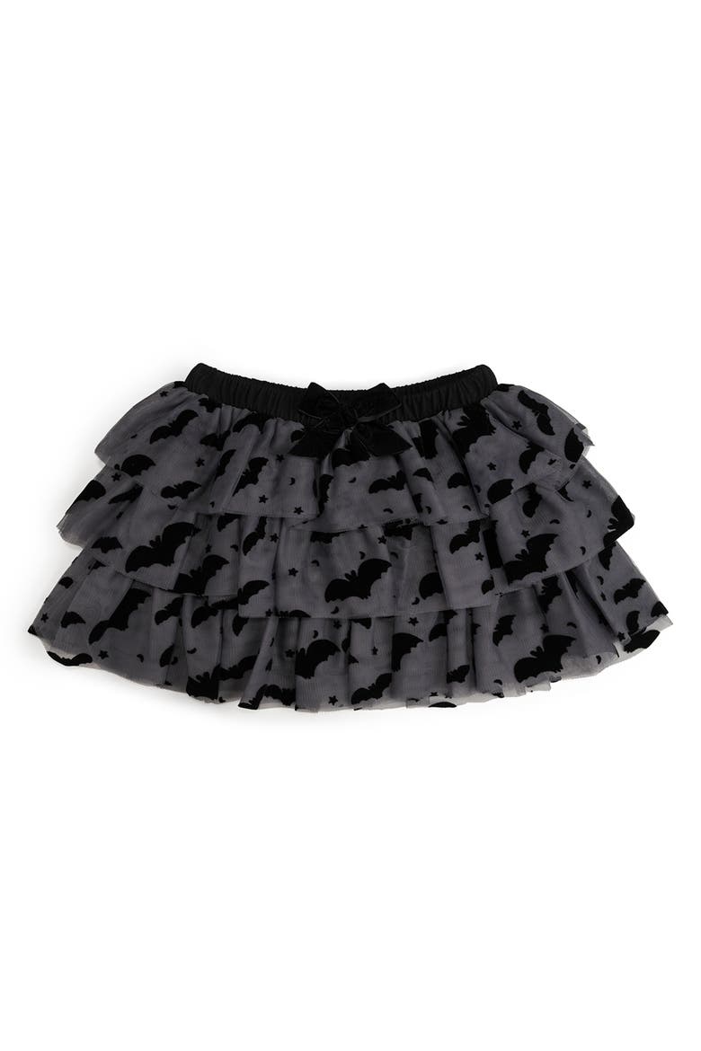 Flocked Bats Halloween Tutu, Main, color, Grey