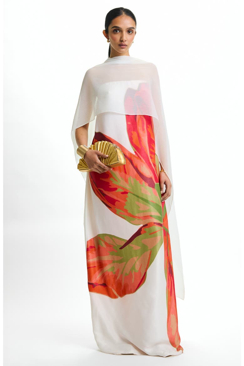 Tubi Twa Strapless Dress Sira Rose With Shawl, Main, color, Sira Rose