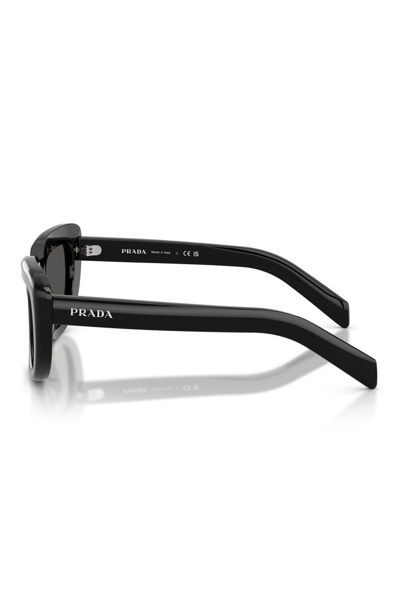 54mm Rectangular Sunglasses, Alternate, color, BLACK / DARK GREY