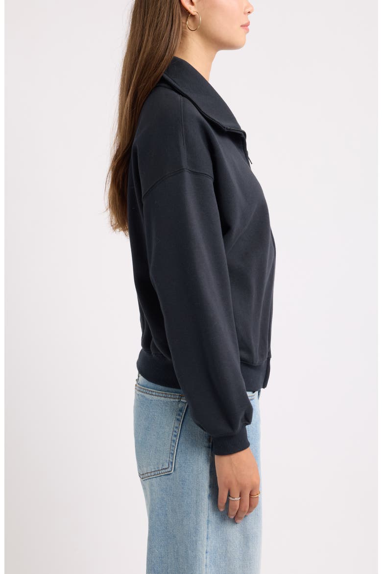 Everyday Fleece Funnel Neck Zip Sweatshirt, Alternate, color, BLACK JET