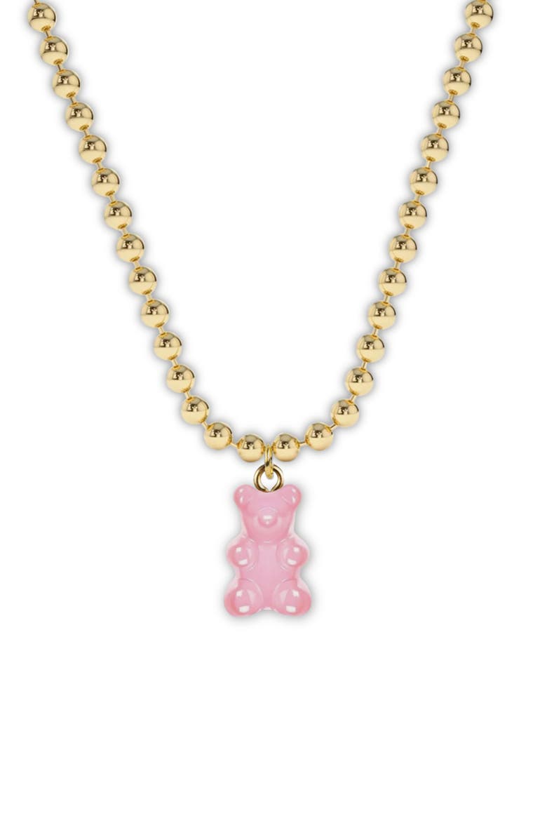 Little Miss Zoe Bubble Gum Yummy Bear Charm Necklace, Alternate, color, Pink
