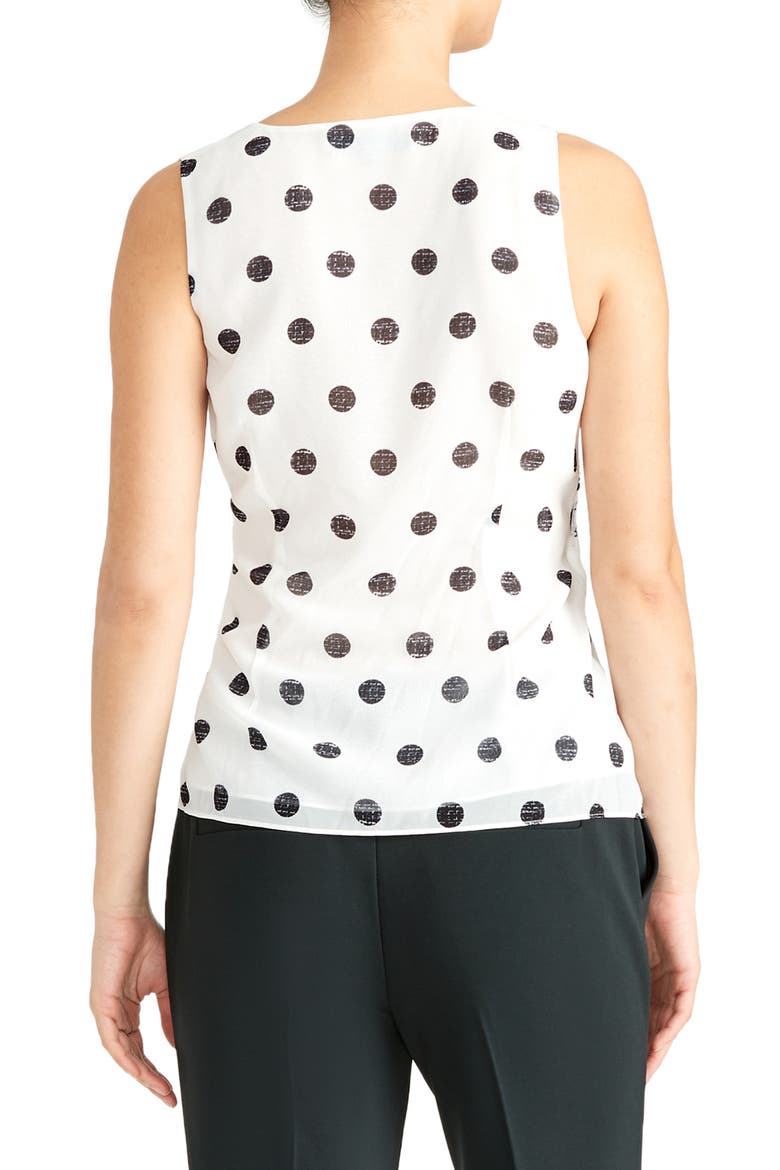 Twist Front Polka Dot Tank, Alternate, color, IVORY COMBO