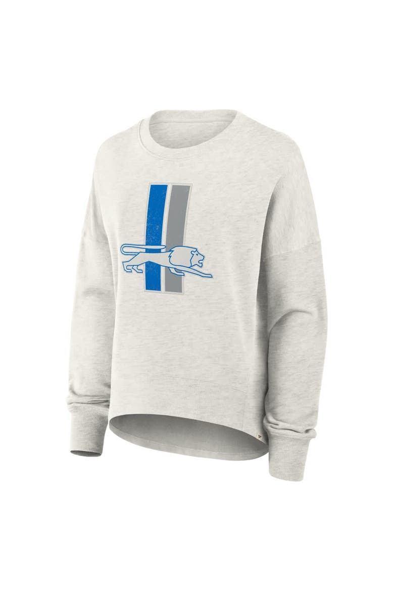 Women's Fanatics Heather Gray Detroit Lions Oversized Hometown Pullover Sweatshirt, Alternate, color, Heather Gray