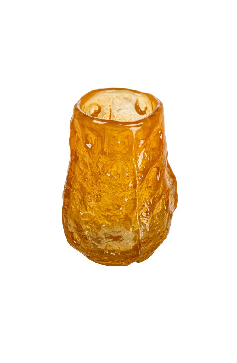 Storied Home Organically Shaped Glass Vase or Candle Holder, Orange, Main, color, Orange