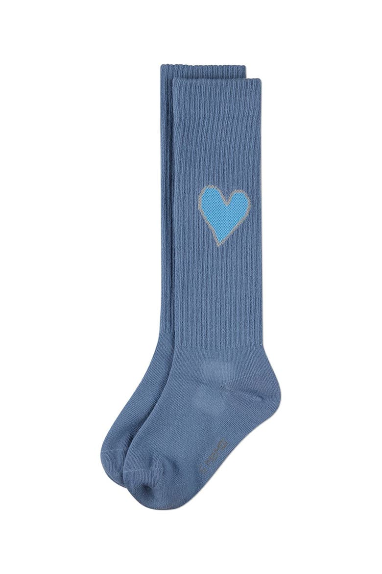 Filled Heart Ribbed Novelty  Knee High Sock, Alternate, color, Denim