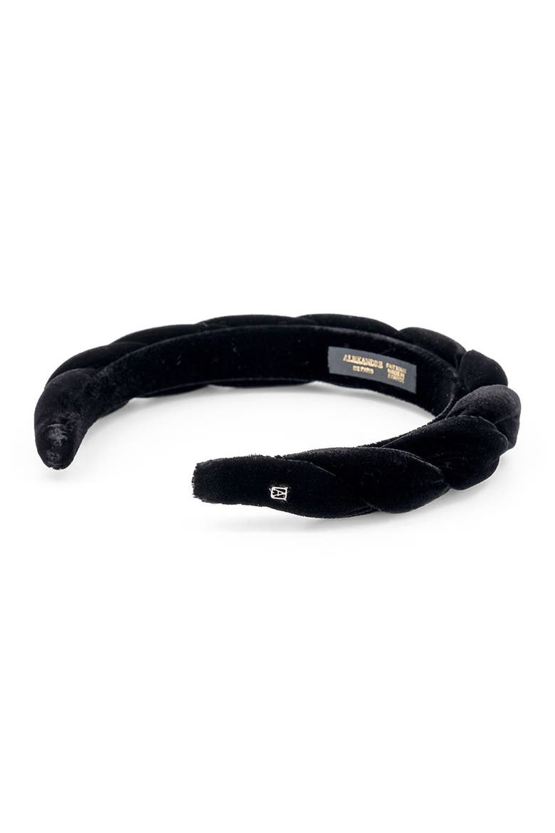 Dalhia Velvet Headband, Alternate, color, Black