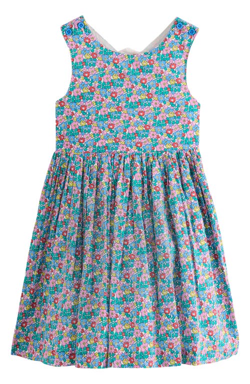 Mini Boden Kids' Shell Appliqué Floral Cotton Dress In Multi Flowerbed Shell