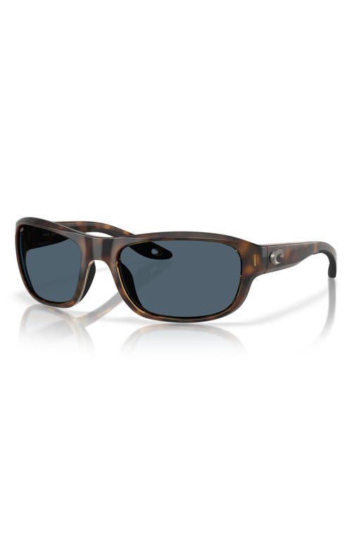 Costa Del Mar Clipperton 58mm Polarized Rectangular Sunglasses In Tortoise/gray 580p