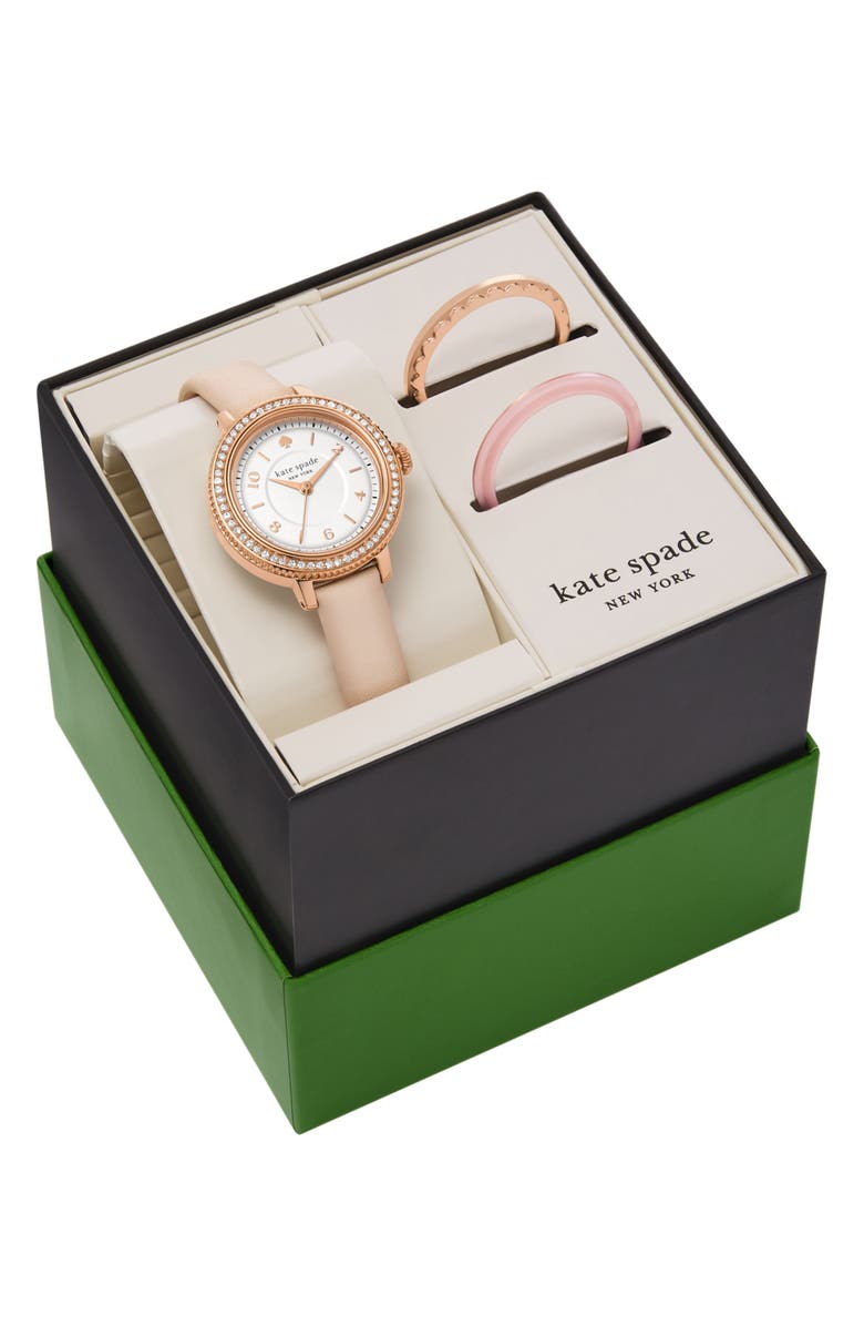 Kate Spade New York morningside watch & toprings gift set, 28mm, Alternate, color, 