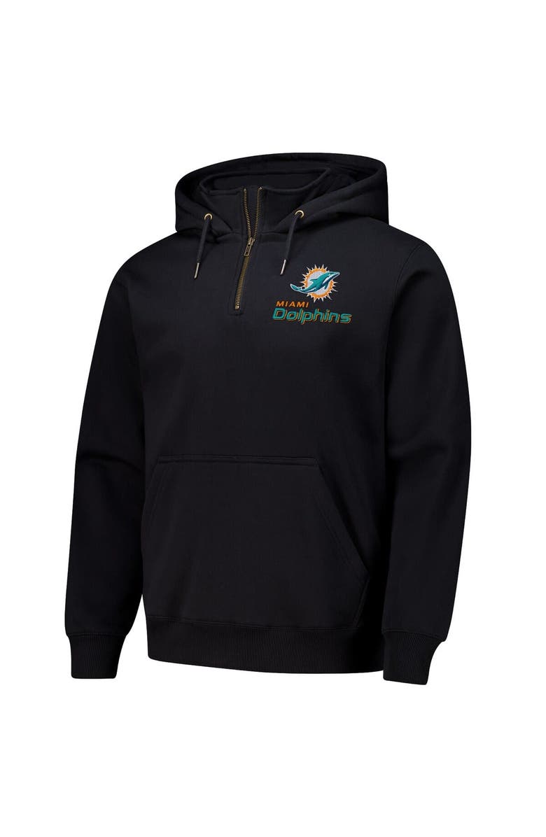 DUNBROOKE Unisex Dunbrooke Black Miami Dolphins Defender Quarter-Zip Hoodie, Alternate, color, Black