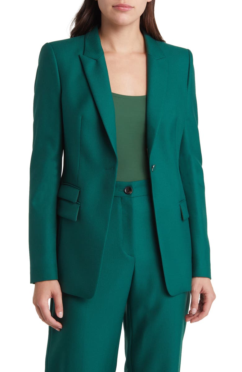 BOSS Juicylara One-Button Virgin Wool Blazer, Alternate, color,