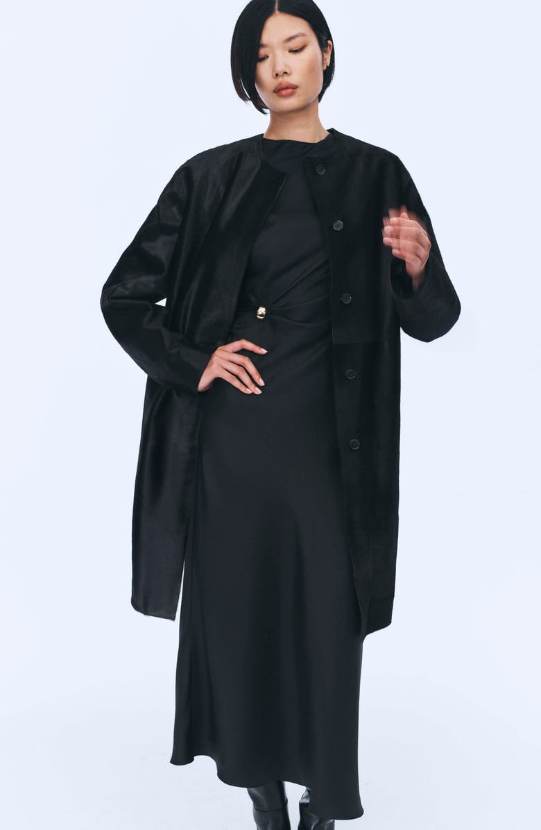 LOULOU DE SAISON Miller Genuine Calf Hair Coat, Alternate, color, Coffee