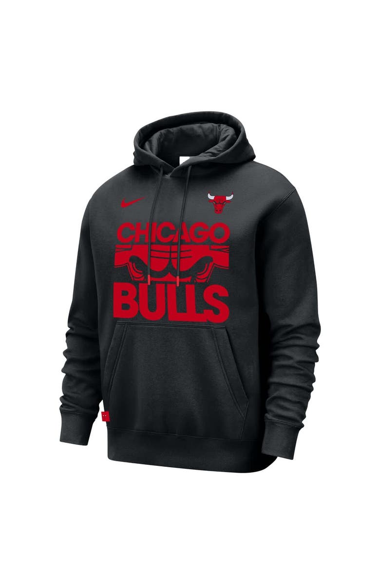 Nike Men's Nike Black Chicago Bulls Courtside Club Pullover Hoodie, Alternate, color, Black