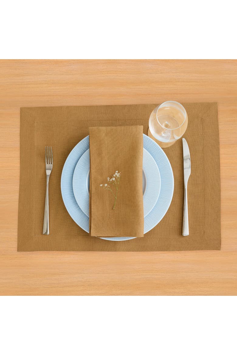 Linen Dinner Napkins Set of 4, 20 x 20" - Fete, Alternate, color, Caramel