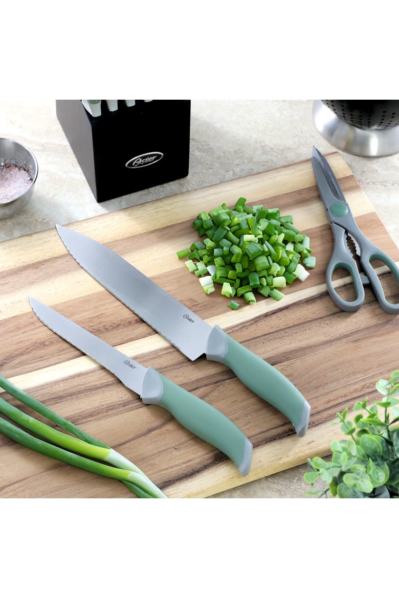 Lindbergh 14 Piece Stainless Steel Cutlery Set  with Soft Grip Handles, Alternate, color, Green
