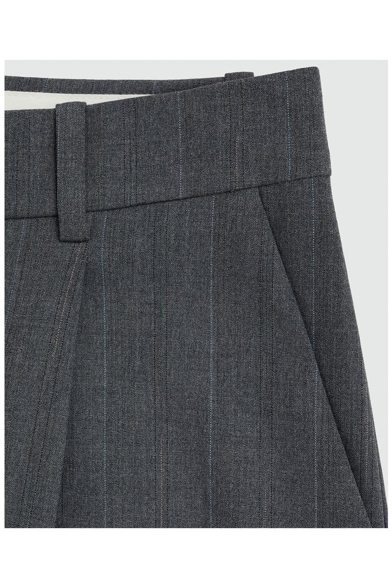 Pinstripe Pleat Front Pants, Alternate, color, GREY