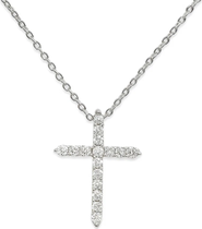DLORIA White Gold Cubic Zirconia Cross Necklaces