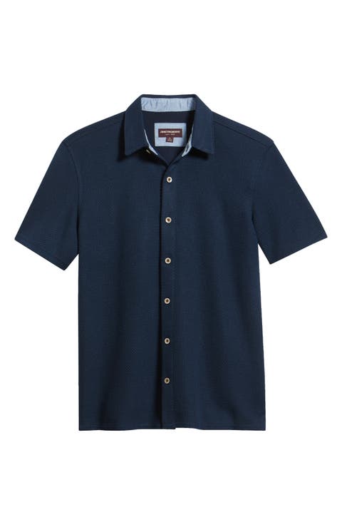 Linden Textured Short Sleeve Button-Up Shirt