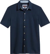Johnston & Murphy Linden Textured Short Sleeve Button-Up Shirt