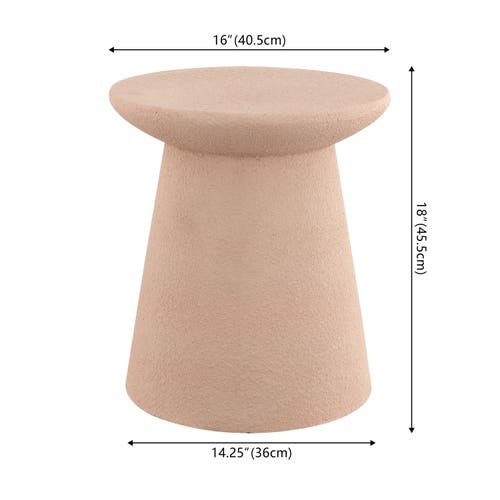 JONATHAN Y JONATHAN Y HOLLIE 18" MINIMALIST MODERN DRUM INDOOR/OUTDOOR ACCENT TABLE PEDESTAL 
