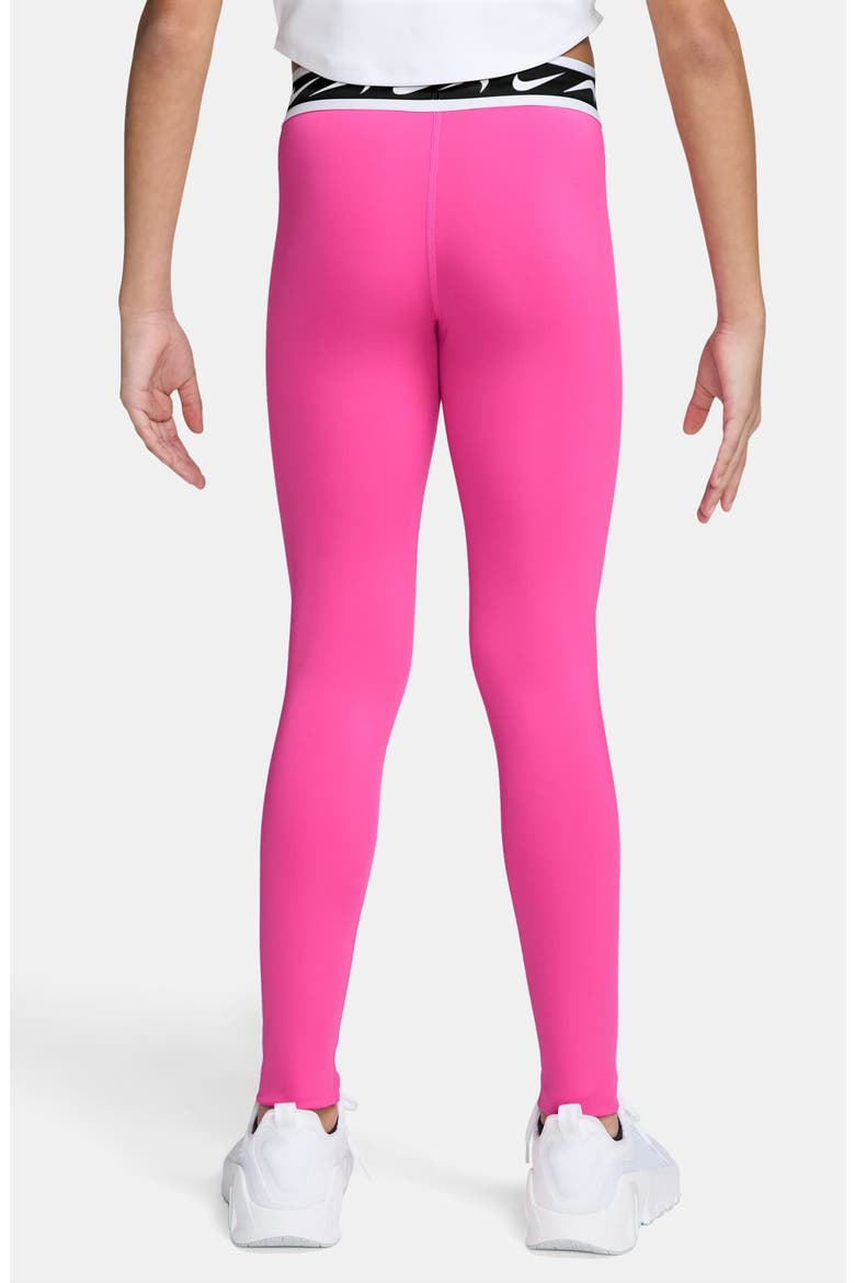 Kids' Dash Dri-FIT Leggings, Alternate, color, LASER FUCHSIA/ WHITE