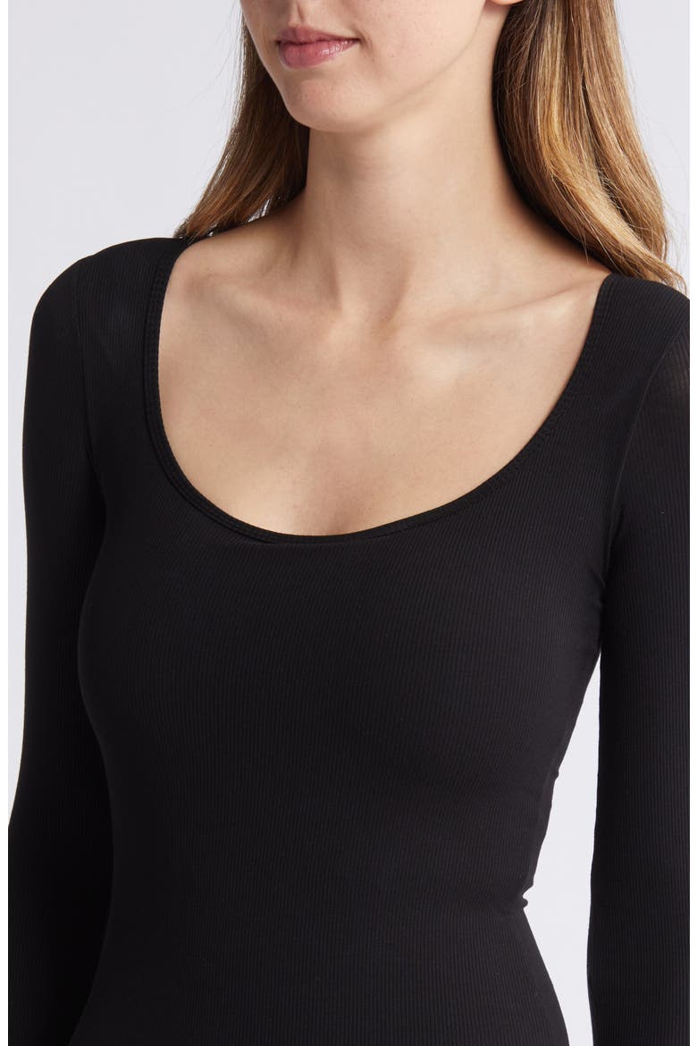 Money Long Sleeve Sculpting Knit Maxi Dress, Alternate, color, BLACK