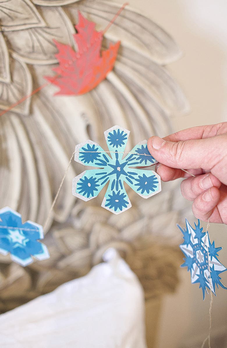 East End Press Paper Snowflakes Sewn Garland, Alternate, color, Mixed