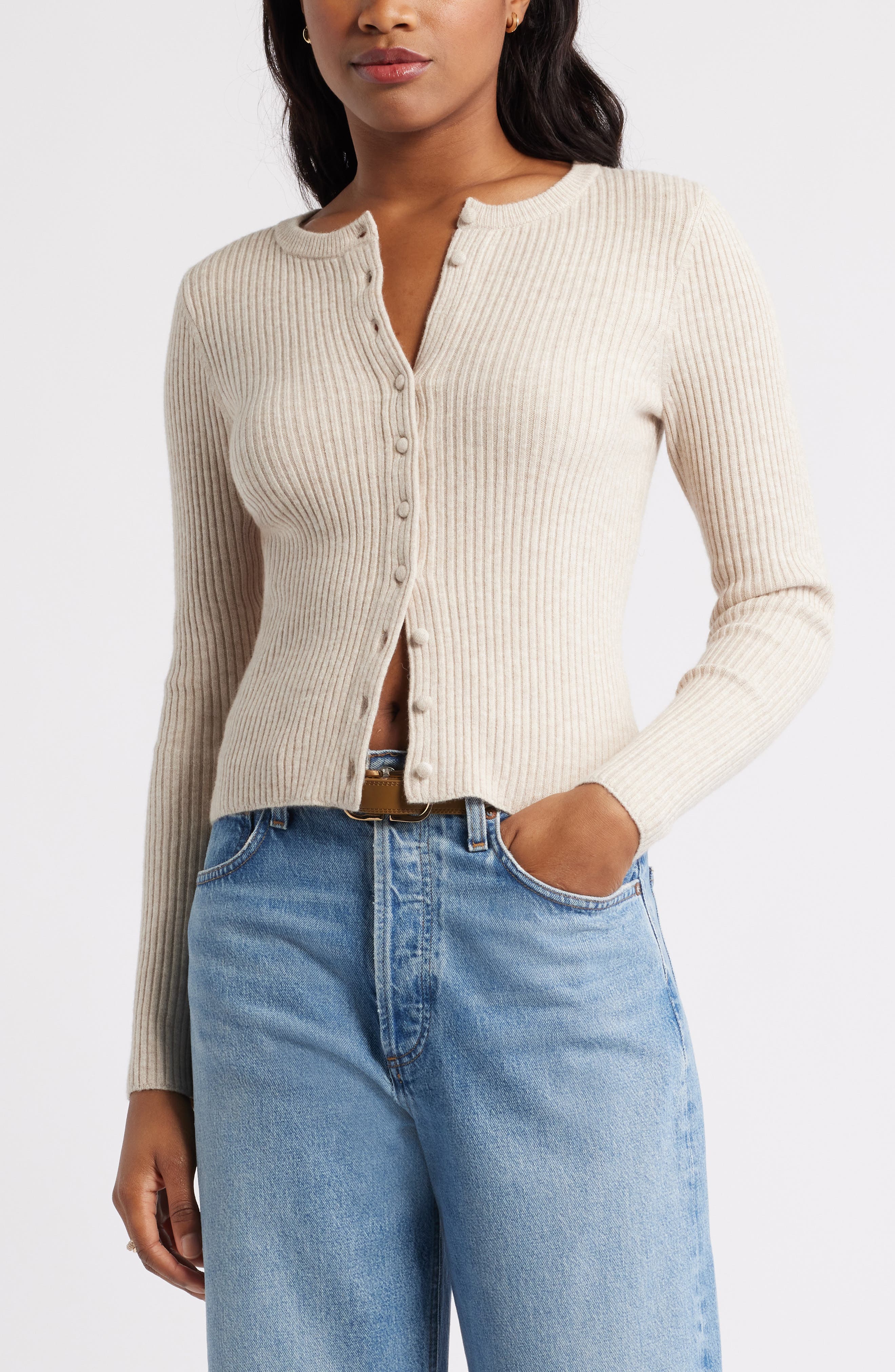 Ribbed Crewneck Cardigan - image 5